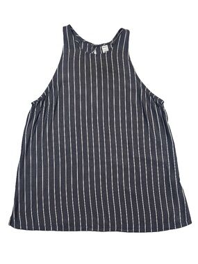 Old Navy Navy Stripe Swing Tank Top Keyhole Back Rayon Size S